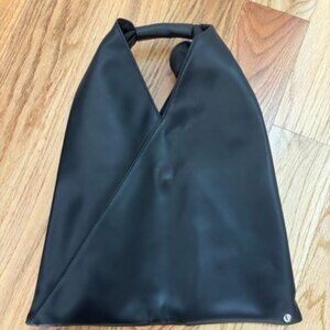 Black leather MM6 small leather tote bag